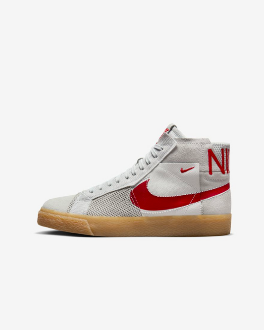 NIKE SB ZOOM BLAZER MID PRM - SUMMIT WHITE/RED